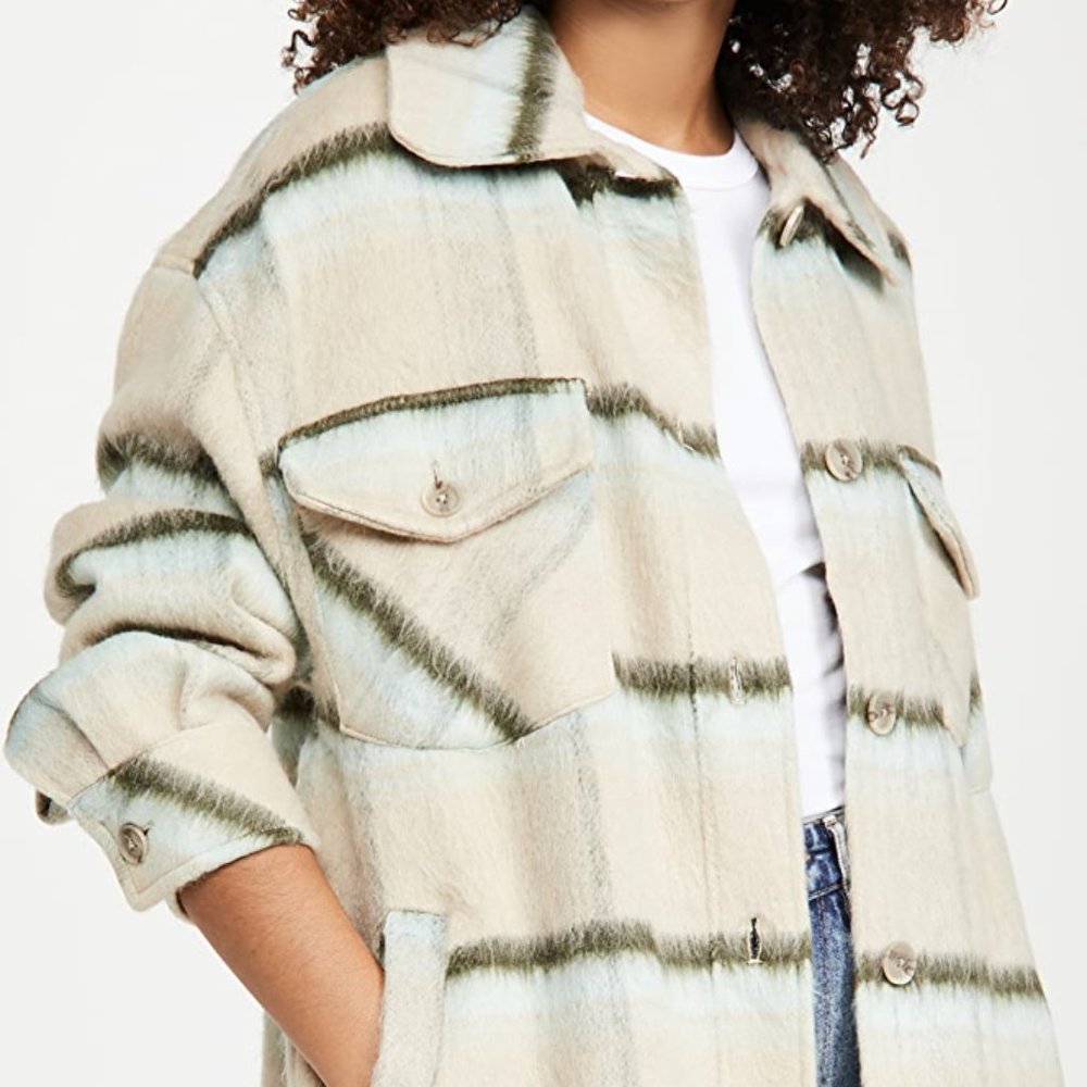 NWT Free People Vienna Brushed Wool Shirt Jacket Large